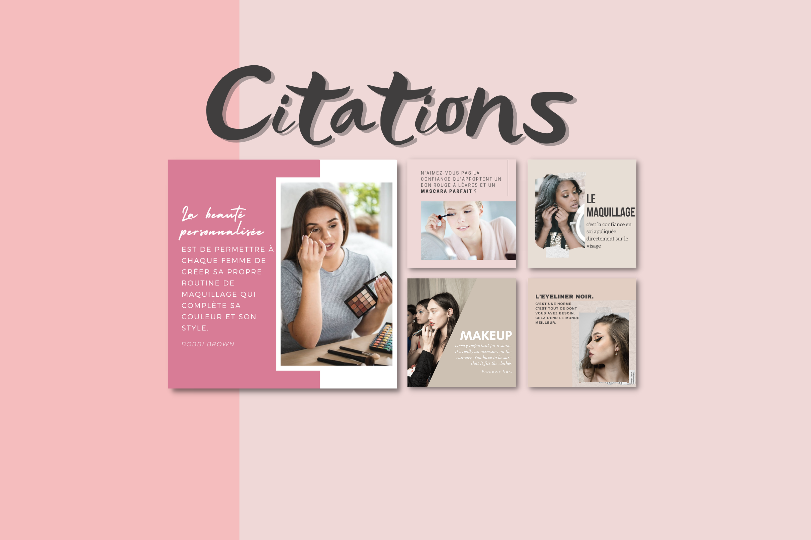 Templates maquillage pour marques et influenceuses – visuels personnalisables
