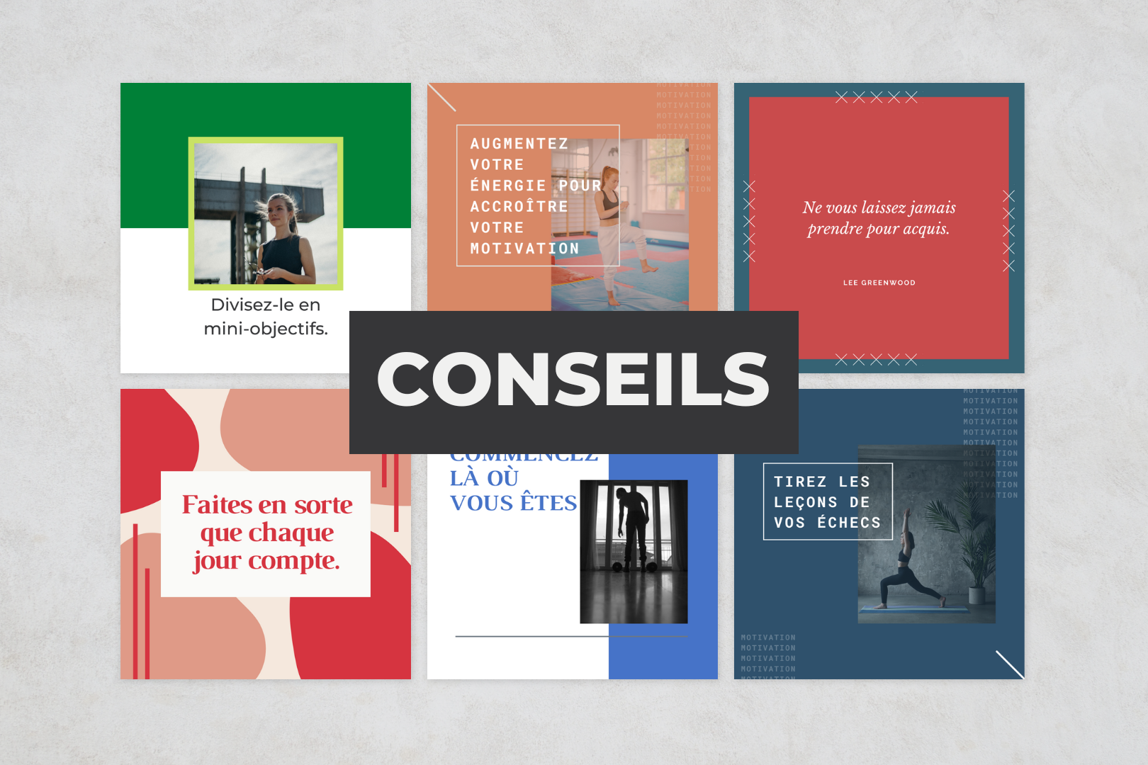 Canva templates motivation – contenu quotidien pour coachs et créateurs