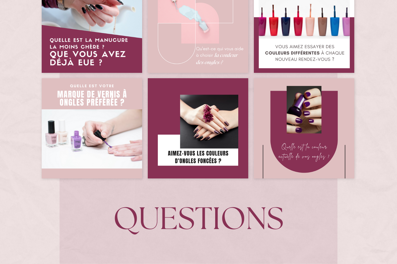 Templates ongles Canva – publication esthétique pour Instagram beauté