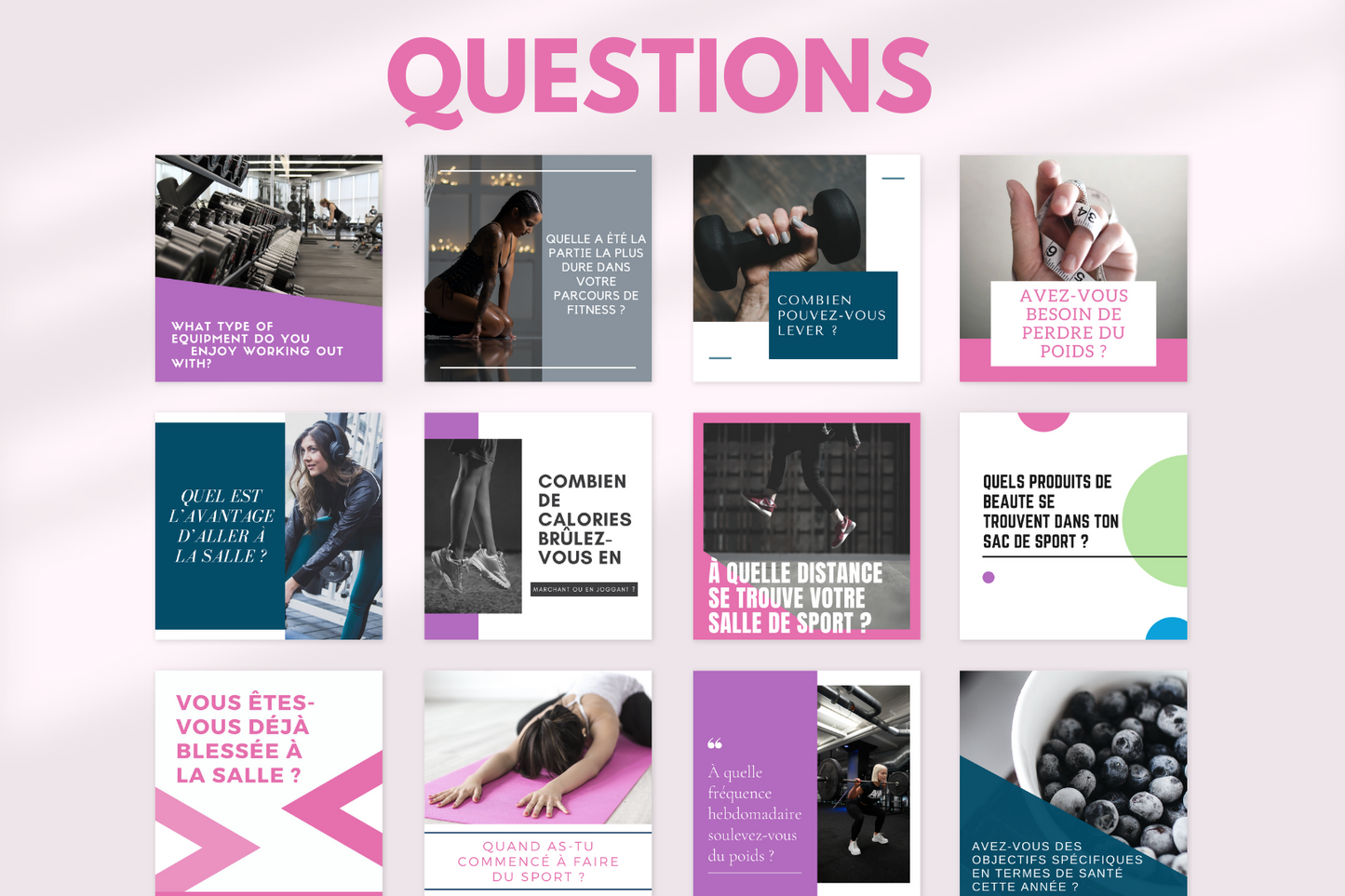 Canva templates pour coachs sportives – contenu lumineux et moderne