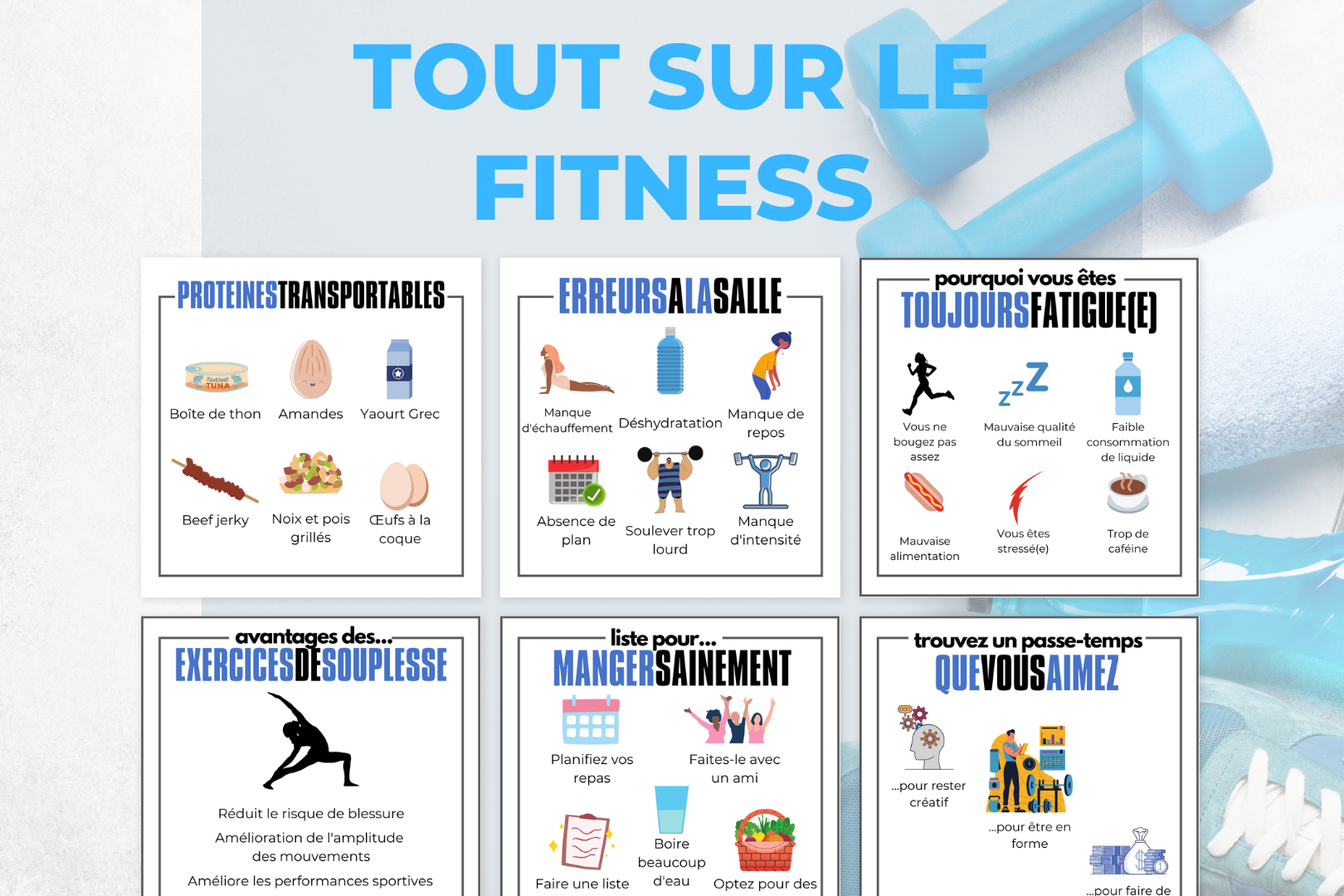 Templates Canva fitness – visuels éducatifs pour Facebook, Pinterest et plus