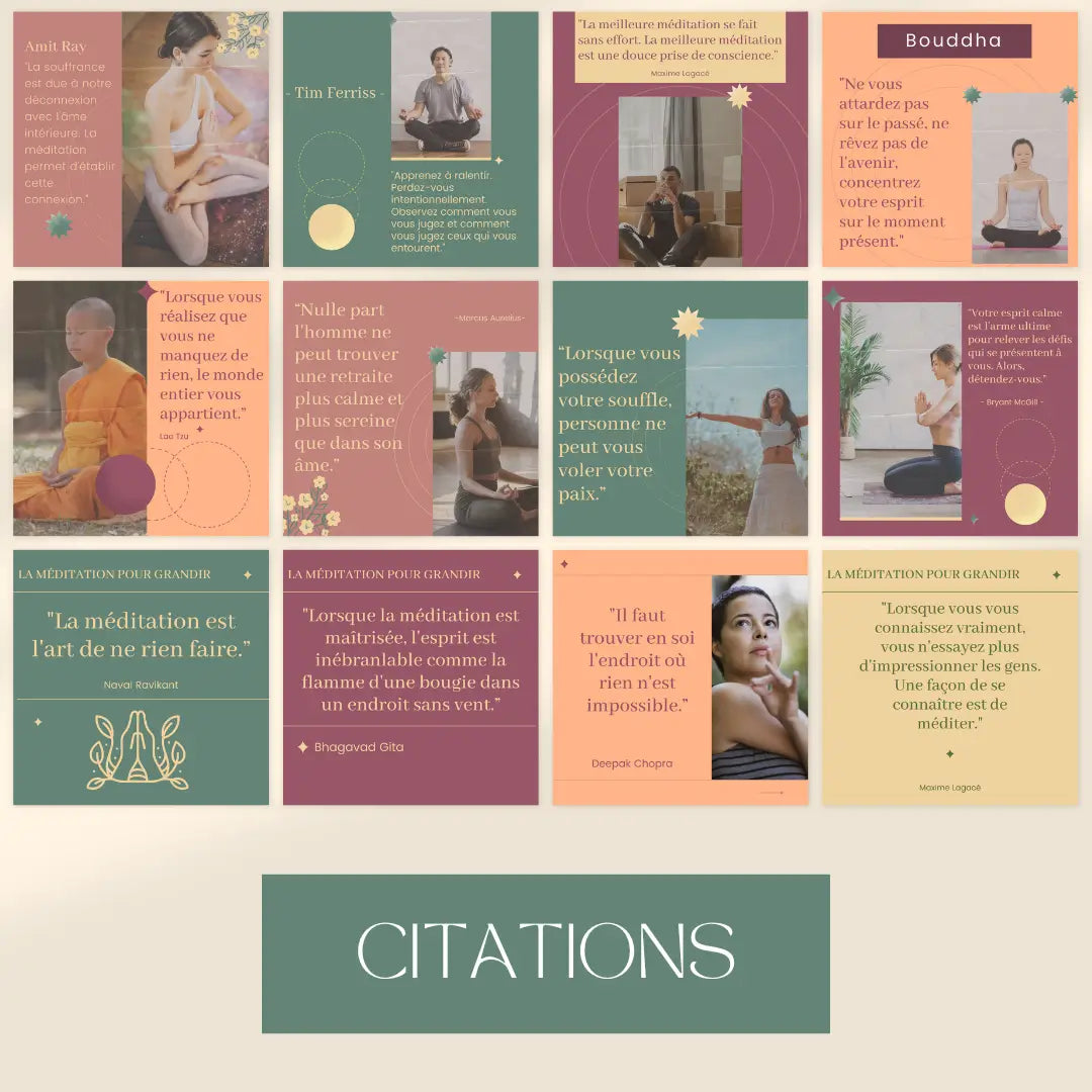 Publication mindfulness francophone – pack de visuels prêts à l’emploi