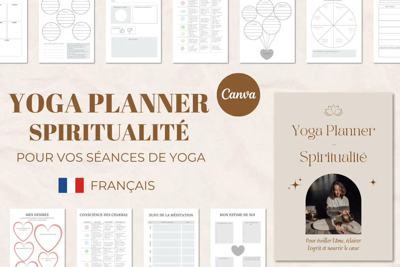 Planner bien-être et spiritualité pour professeurs de yoga