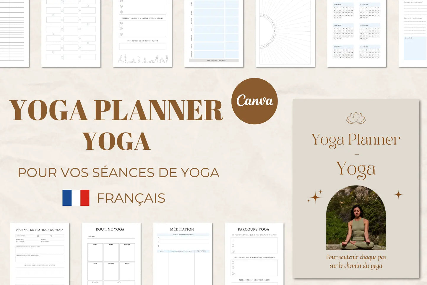 Journal de yoga en français – carnet bien-être pour studios et pratiquants