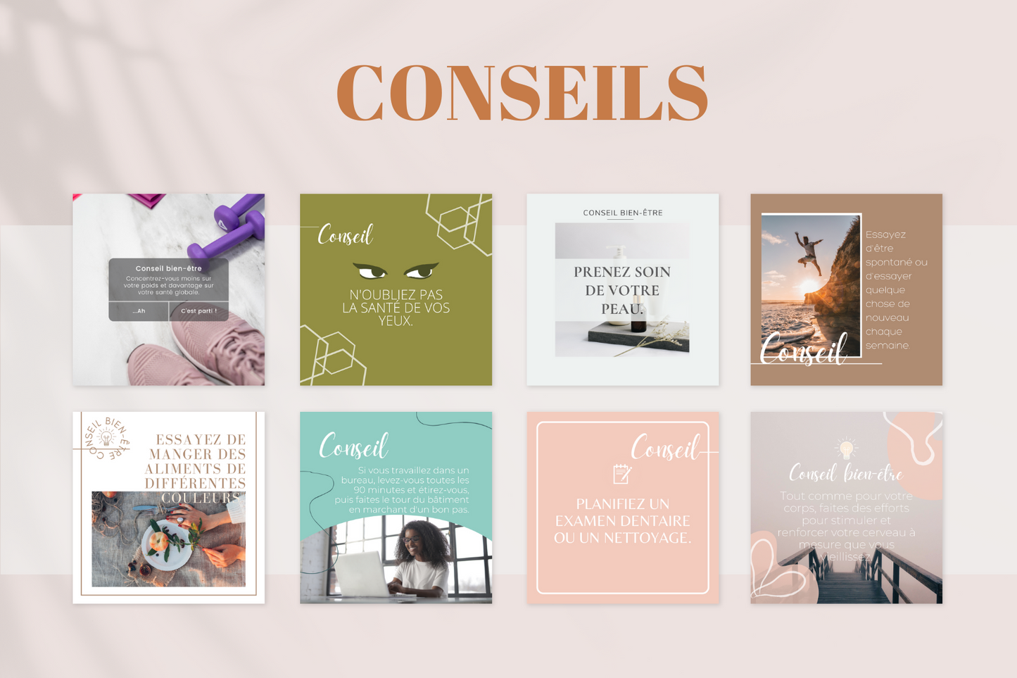 Templates Canva pour coachs en santé – visuels apaisants et inspirants