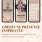 Kit de templates Canva pour créer des stories Instagram professionnelles dans les domaines du développement personnel, de la spiritualité et du bien-être.