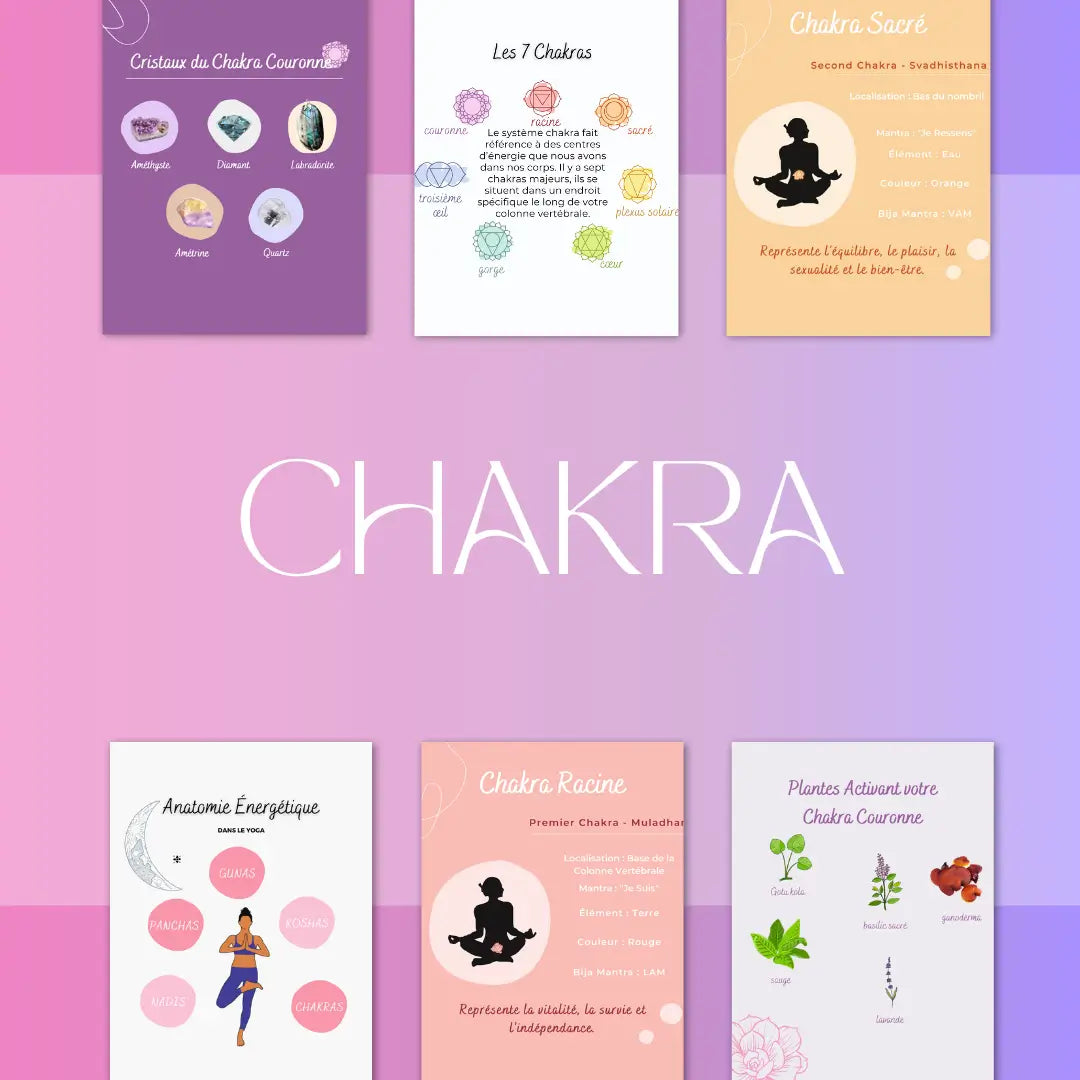 Contenu yoga francophone des chakras – publication informative et esthétique