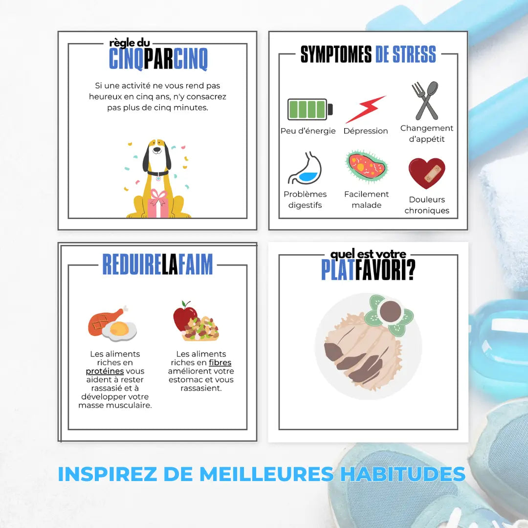 Visuels fitness professionnels – conseils d'entraînement, récupération et nutrition
