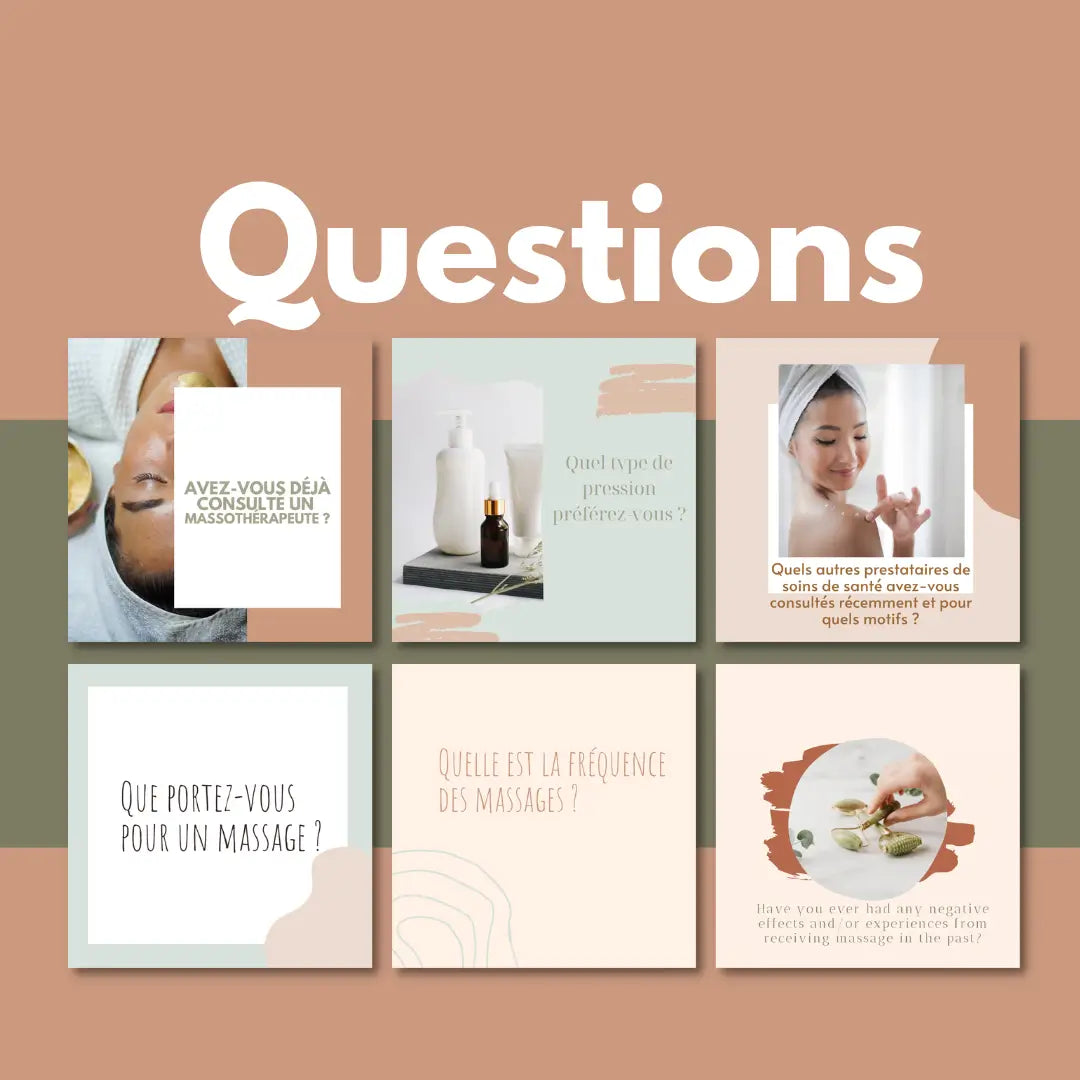 Pack marketing massage – contenu francophone prêt à publier