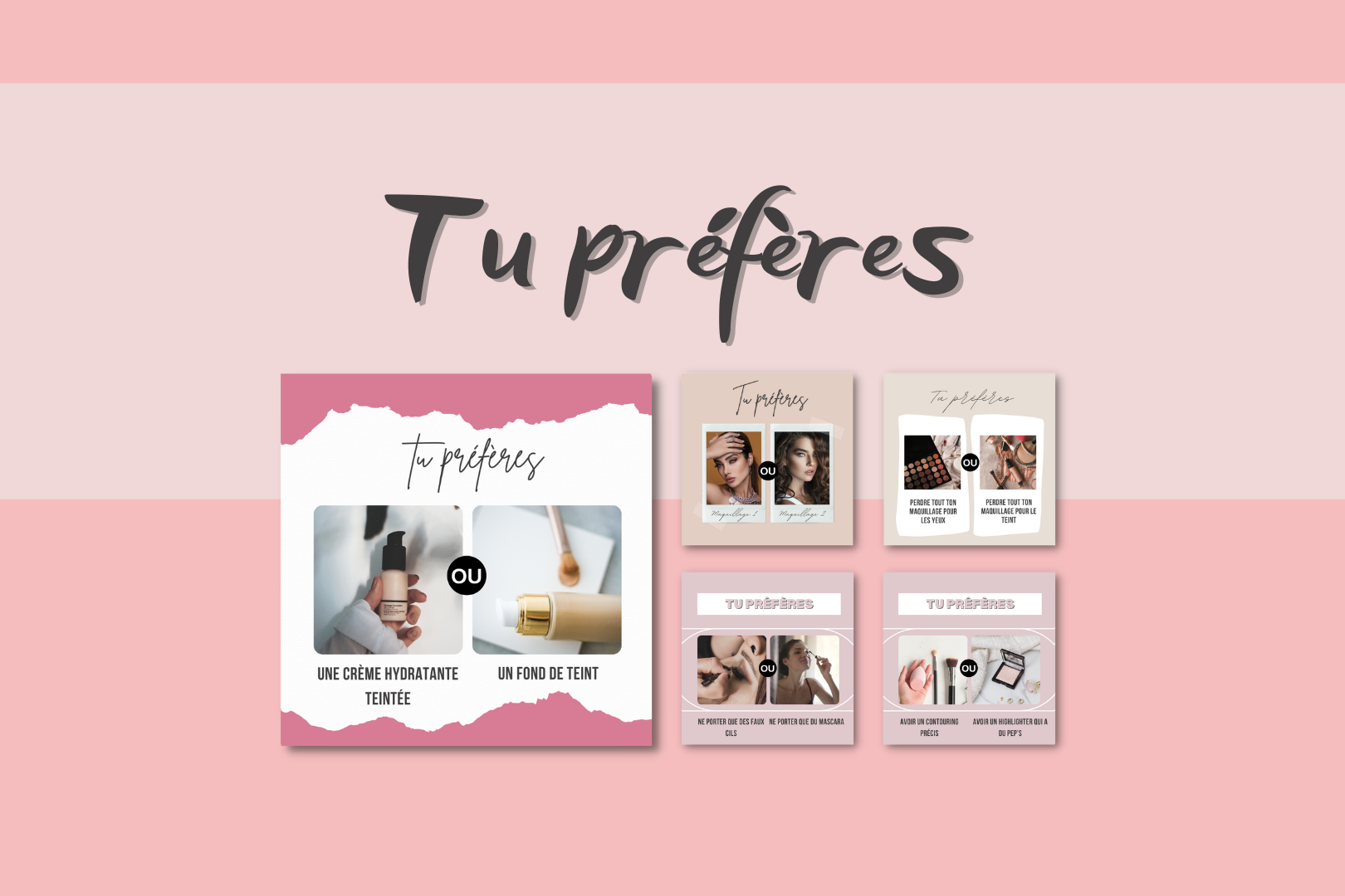 Pack Canva maquillage – citations, questions et conseils visuels