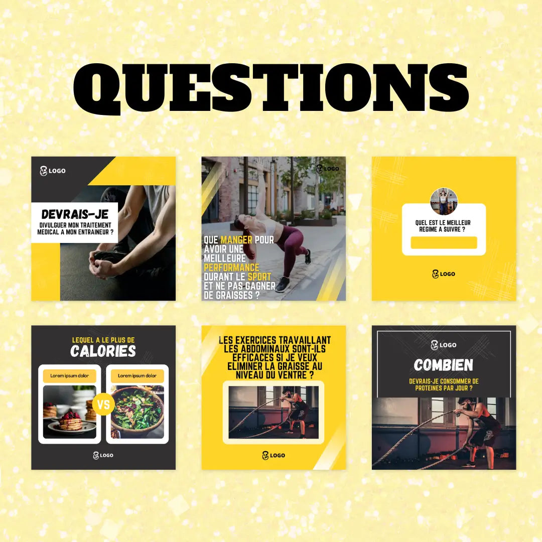 Canva templates pour personal trainers – contenu modifiable prêt à publier