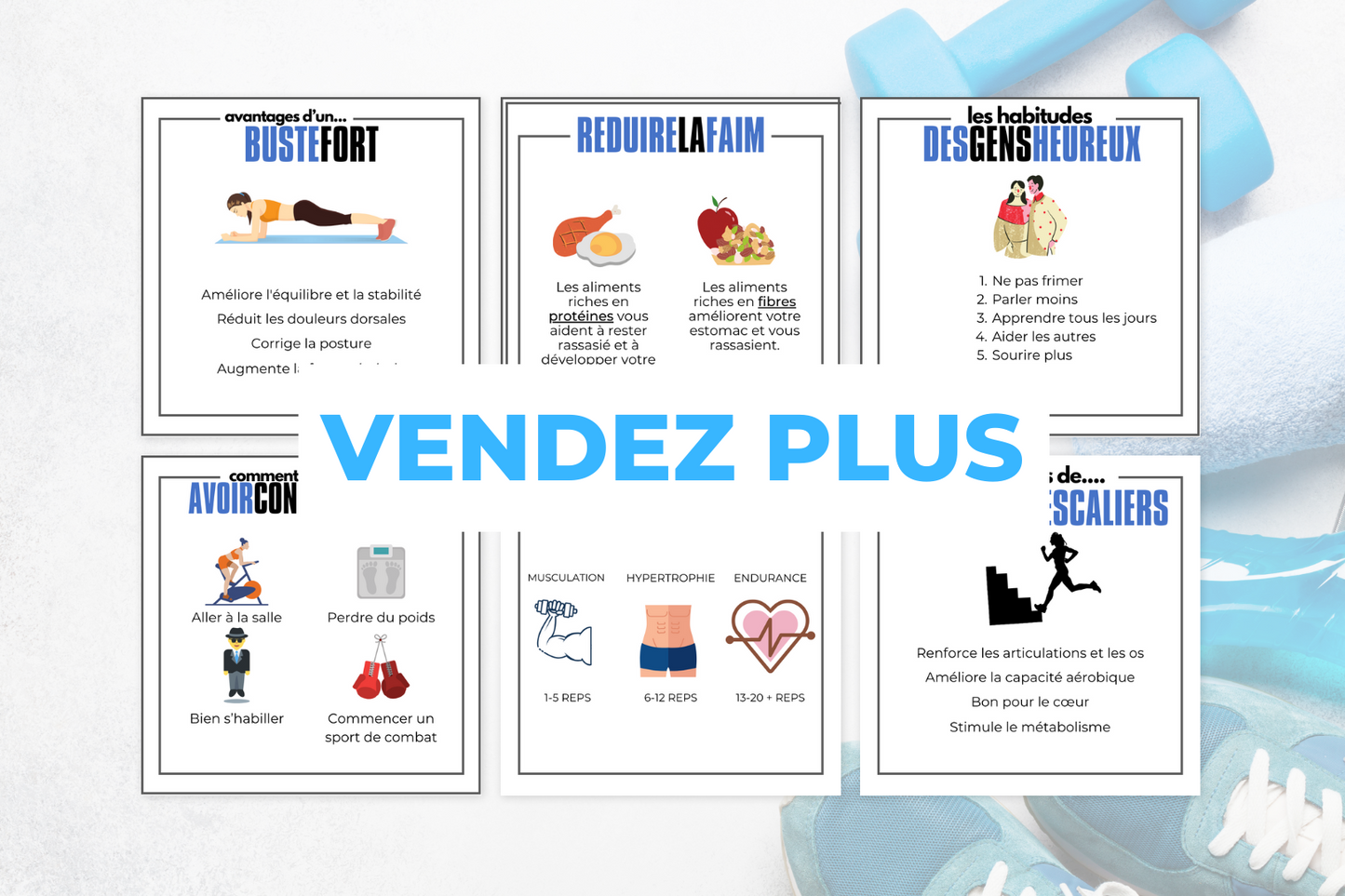 Infographies bien-être physique – publication Instagram fitness en français