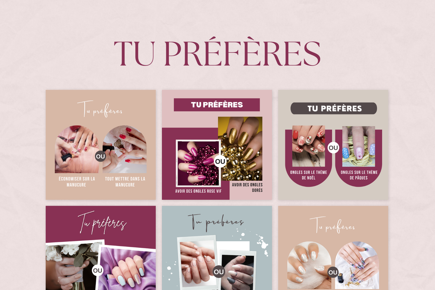 Publication ongles en français – contenu digital pour feed cohérent