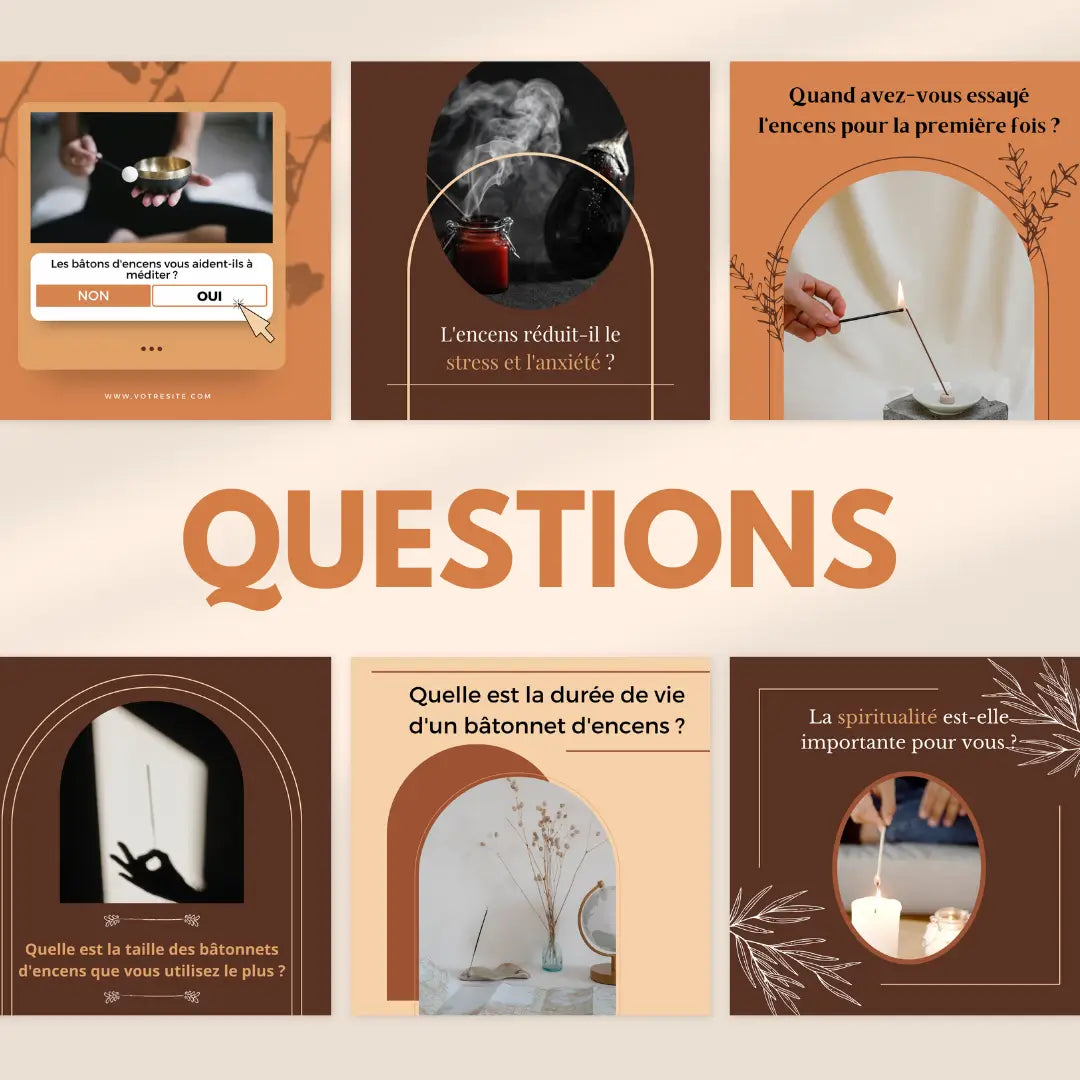 Templates Canva encens – citations, conseils et visuels promotionnels