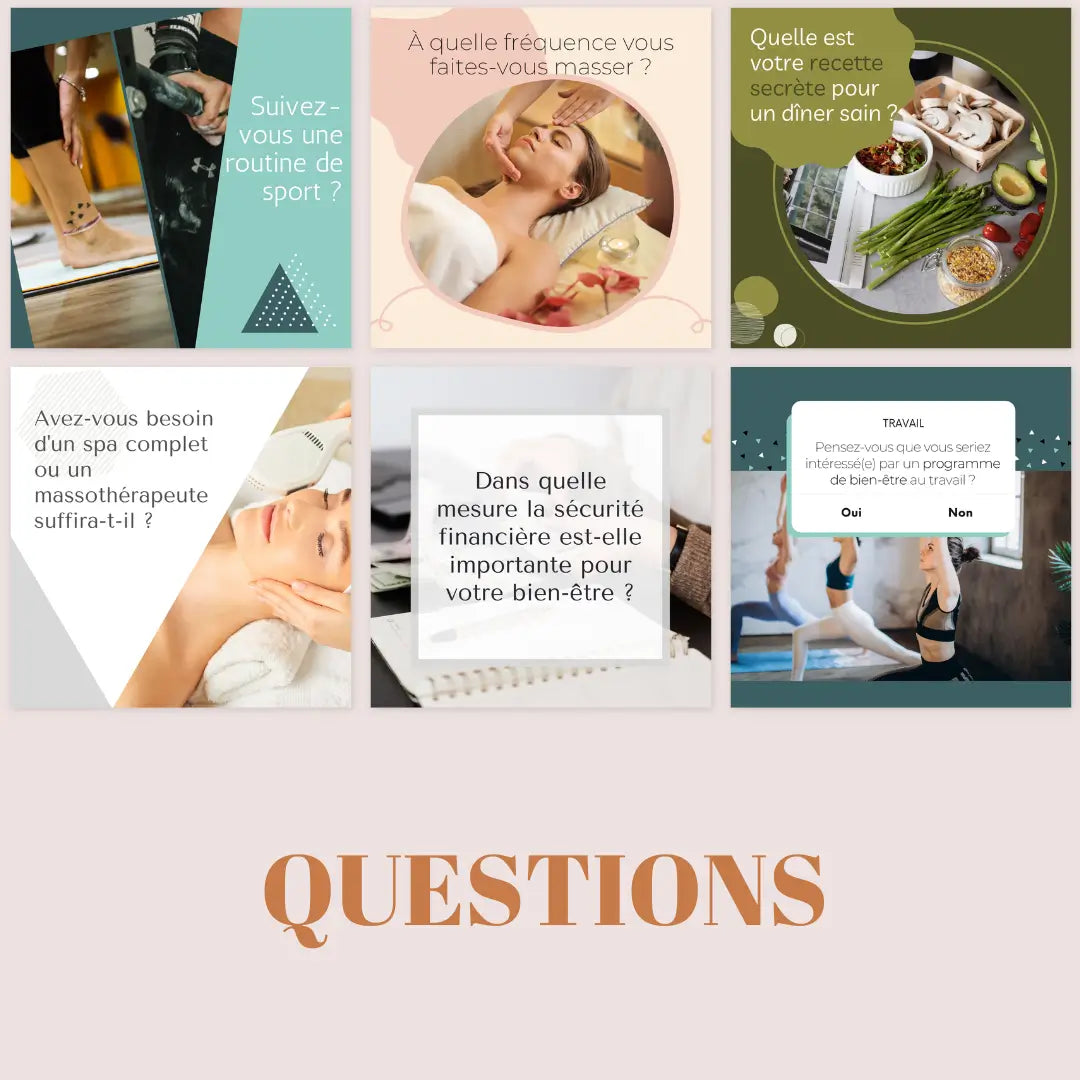Publication francophone bien-être – pack visuel harmonieux et professionnel