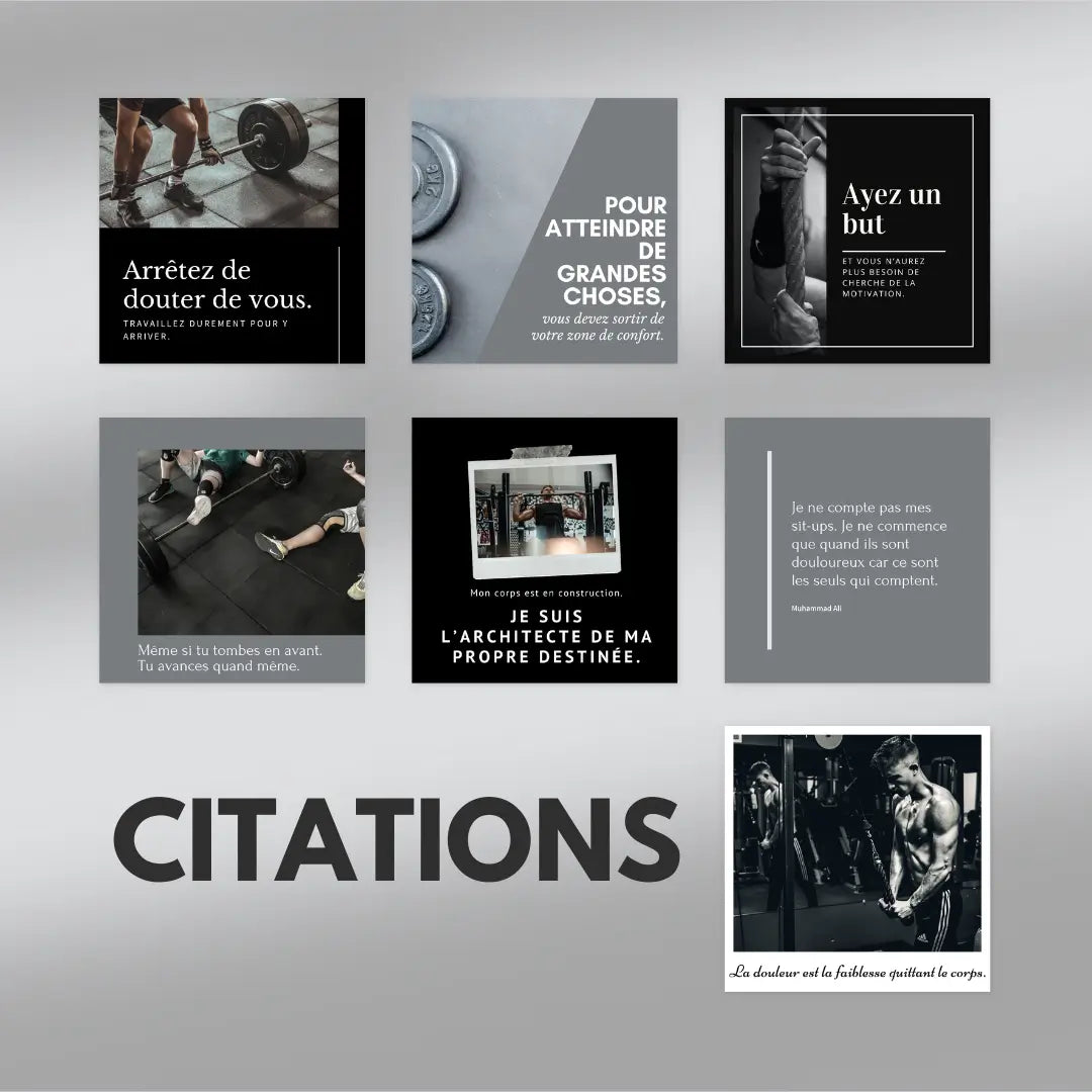 Templates Canva sport masculin – contenu carré 1080x1080 modifiable