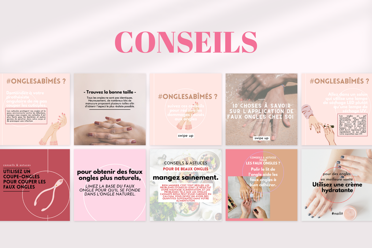 Publication Instagram faux ongles – pack prêt à l’emploi pour esthéticiennes