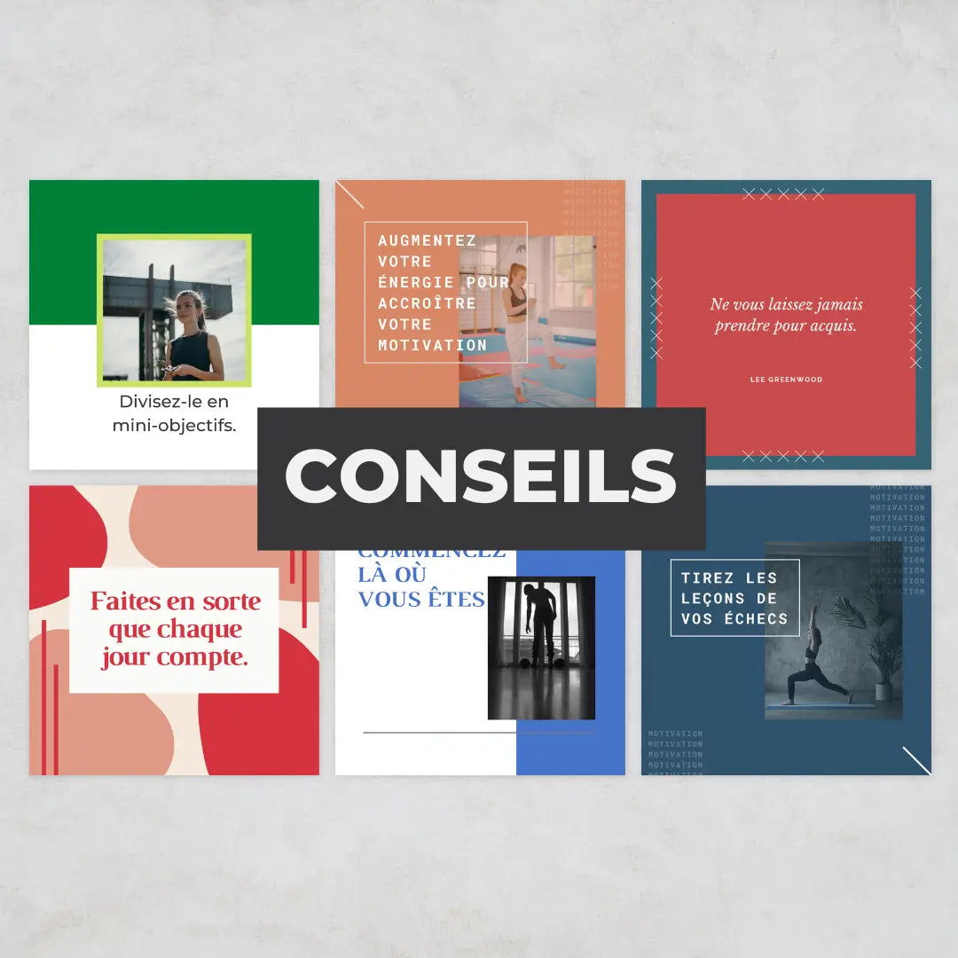 Publication francophone motivation – pack prêt à l’emploi dans Canva