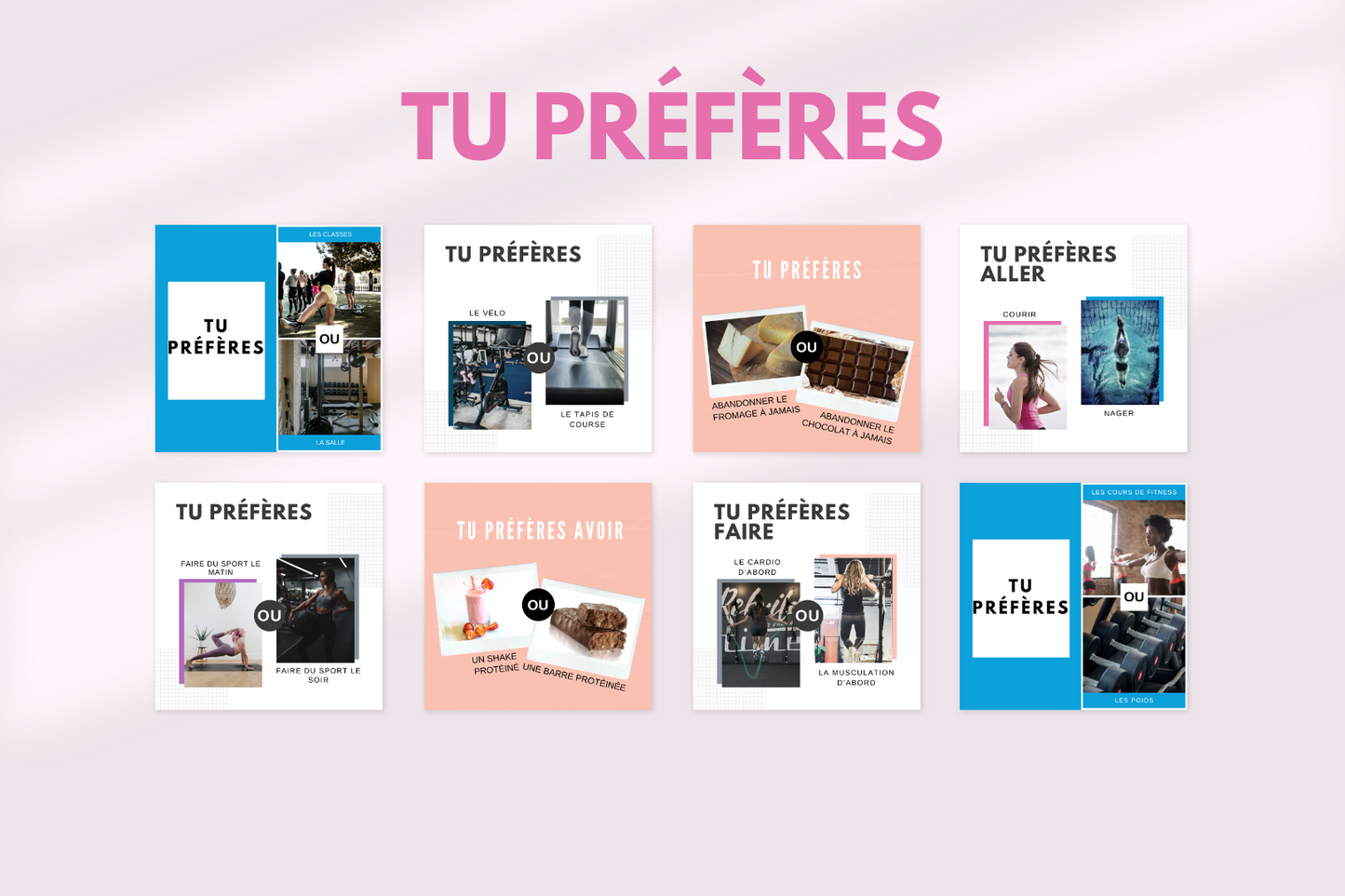 Templates Canva 1080x1080 – visuels féminins pour motivation et engagement