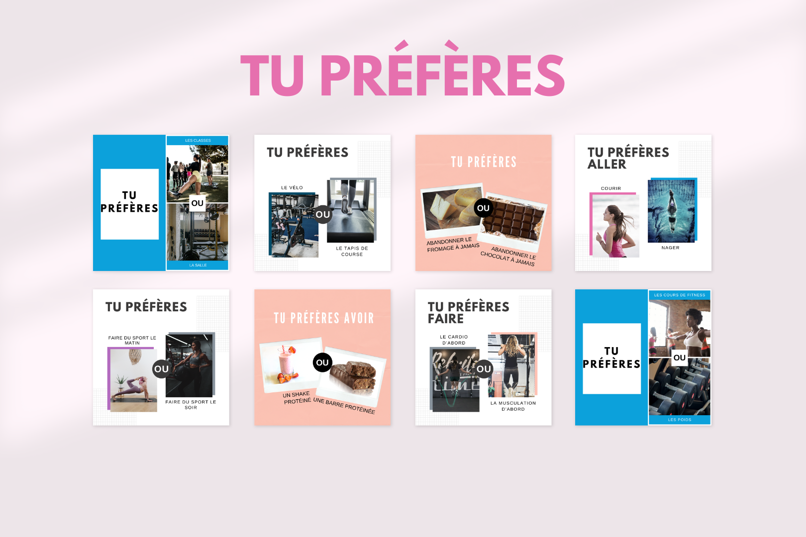 Templates Canva 1080x1080 – visuels féminins pour motivation et engagement