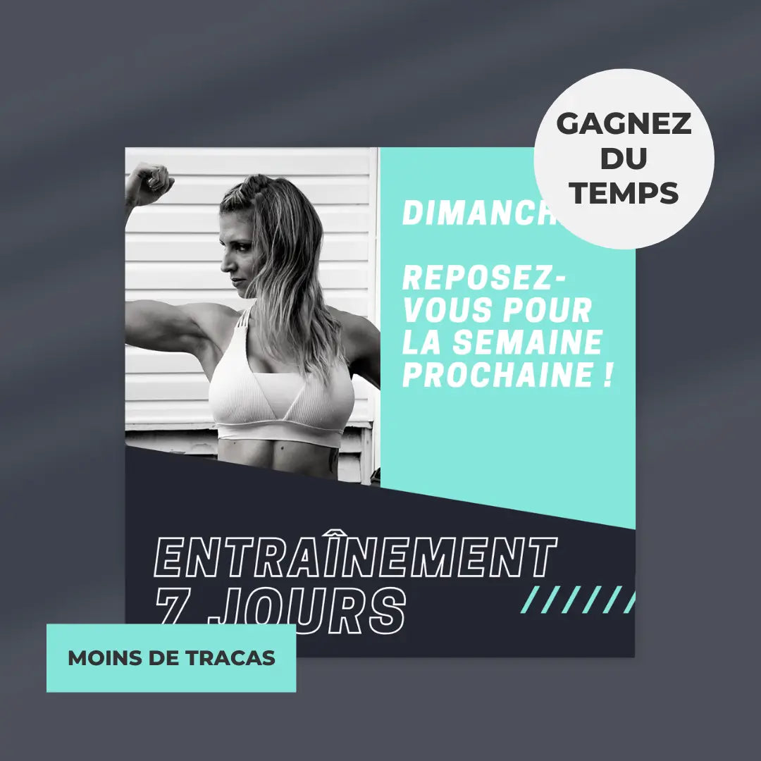 Pack réseaux sociaux fitness – publication francophone pour Instagram et Facebook