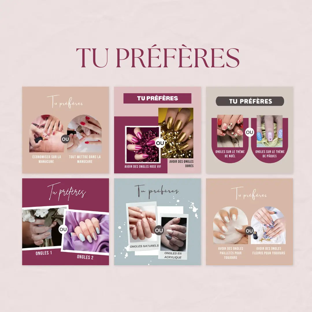Visuels personnalisables pour les pros de la beauté – pack Canva complet