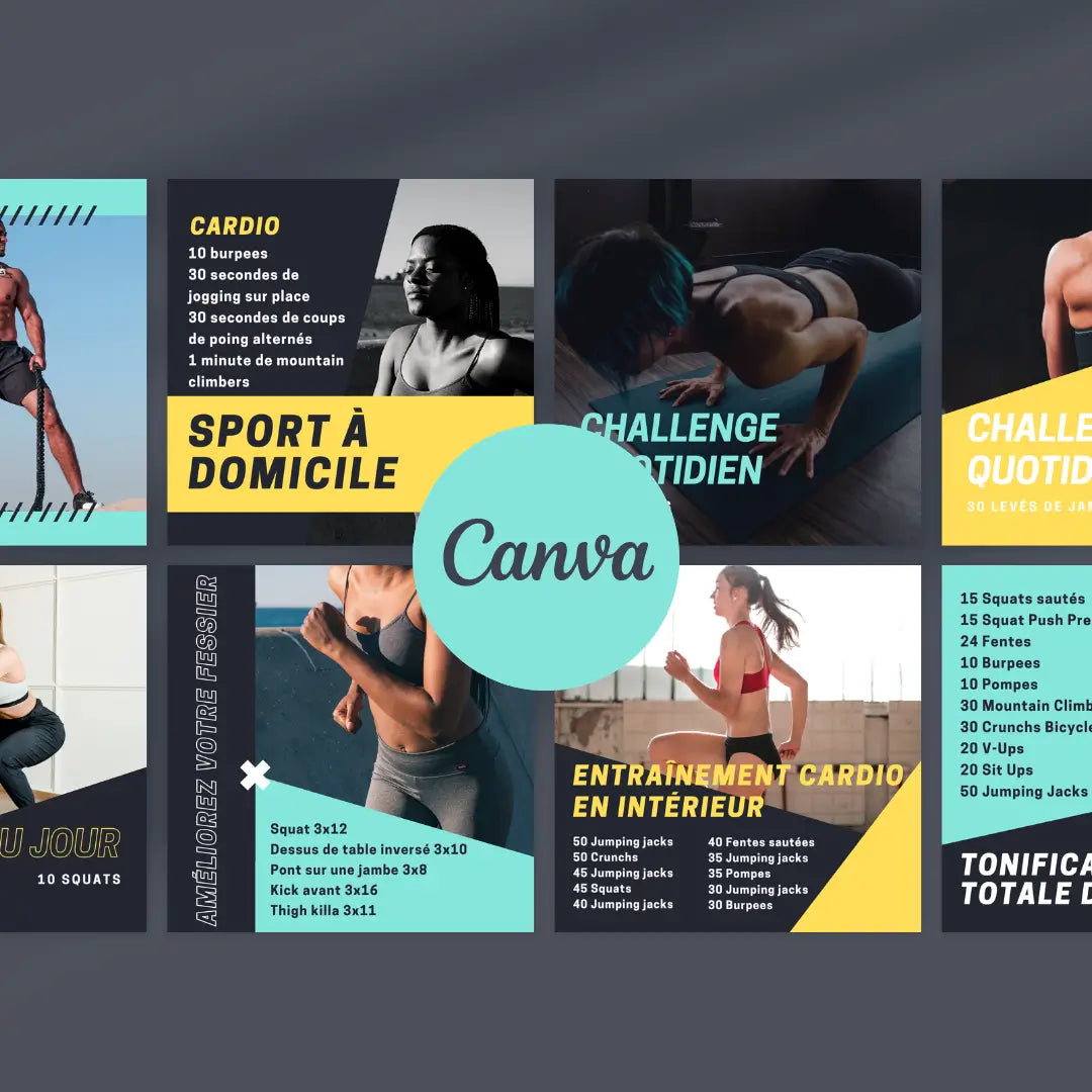 Modèles d’entraînement à domicile – contenu visuel motivationnel