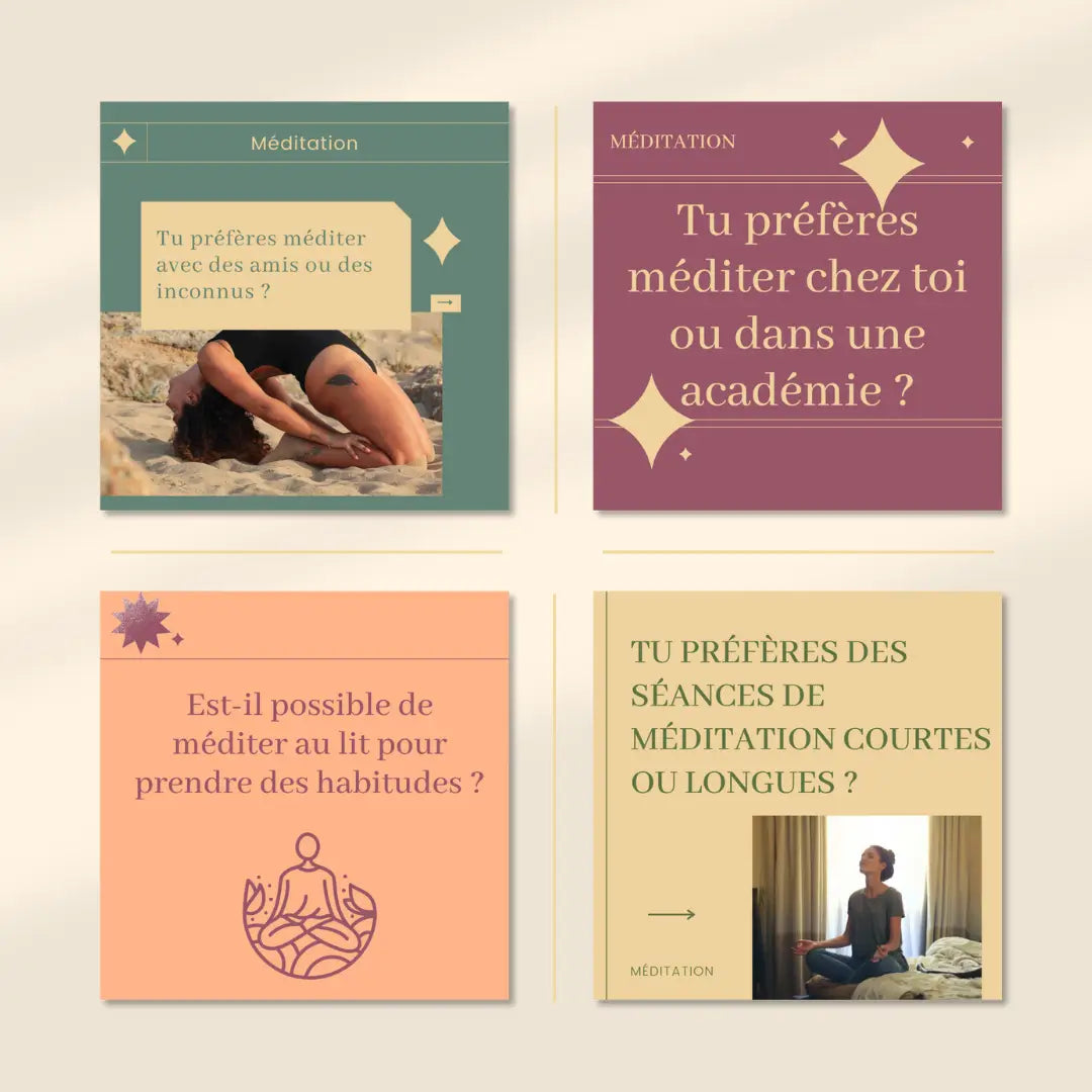 Visuels de méditation pour les profs de yoga en France, Canada, Suisse etc.