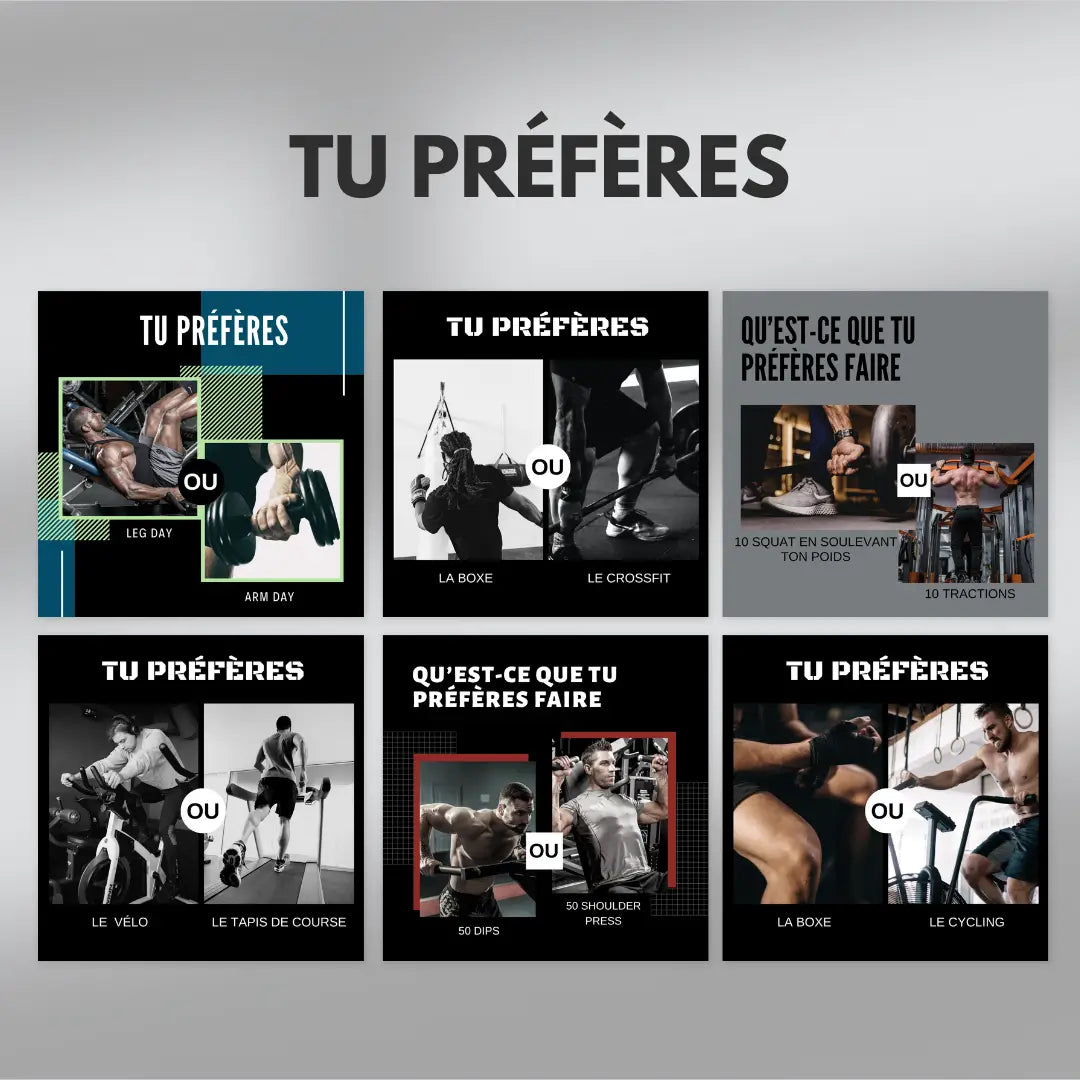 Canva templates pour coachs masculins – visuels sombres et professionnel