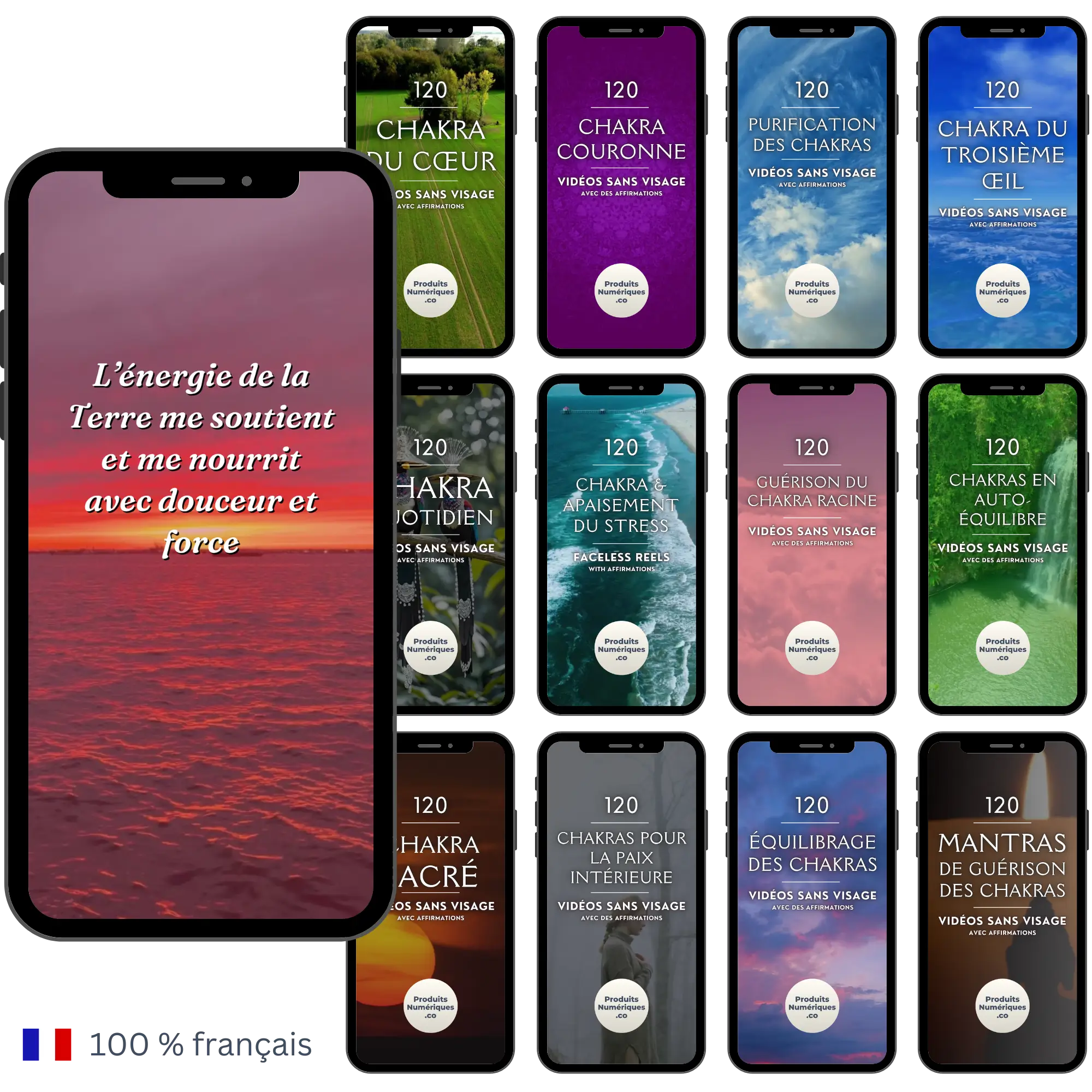 1 400 Chakra Reels / vidéos en français pour les profs de yoga. Par ProduitsNumeriques.co