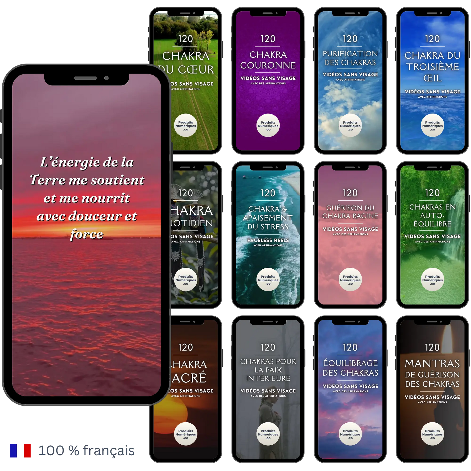 1 400 Chakra Reels / vidéos en français pour les profs de yoga. Par ProduitsNumeriques.co
