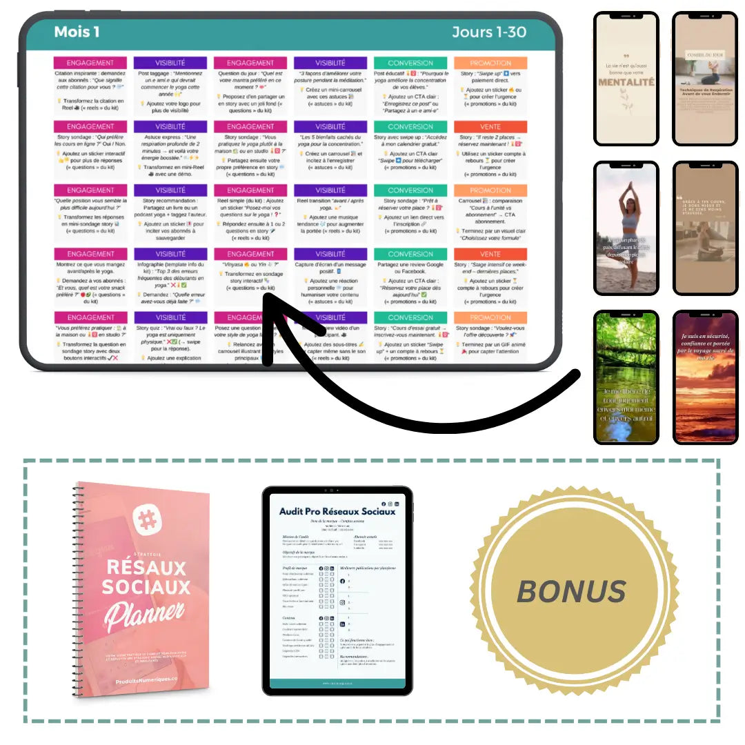 Calendrier Yoga 360 - Kit Stratégie Réseaux Sociaux