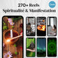270+ Reels Spiritualité & Manifestation prêts à publier pour Instagram, TikTok, Facebook et Pinterest.