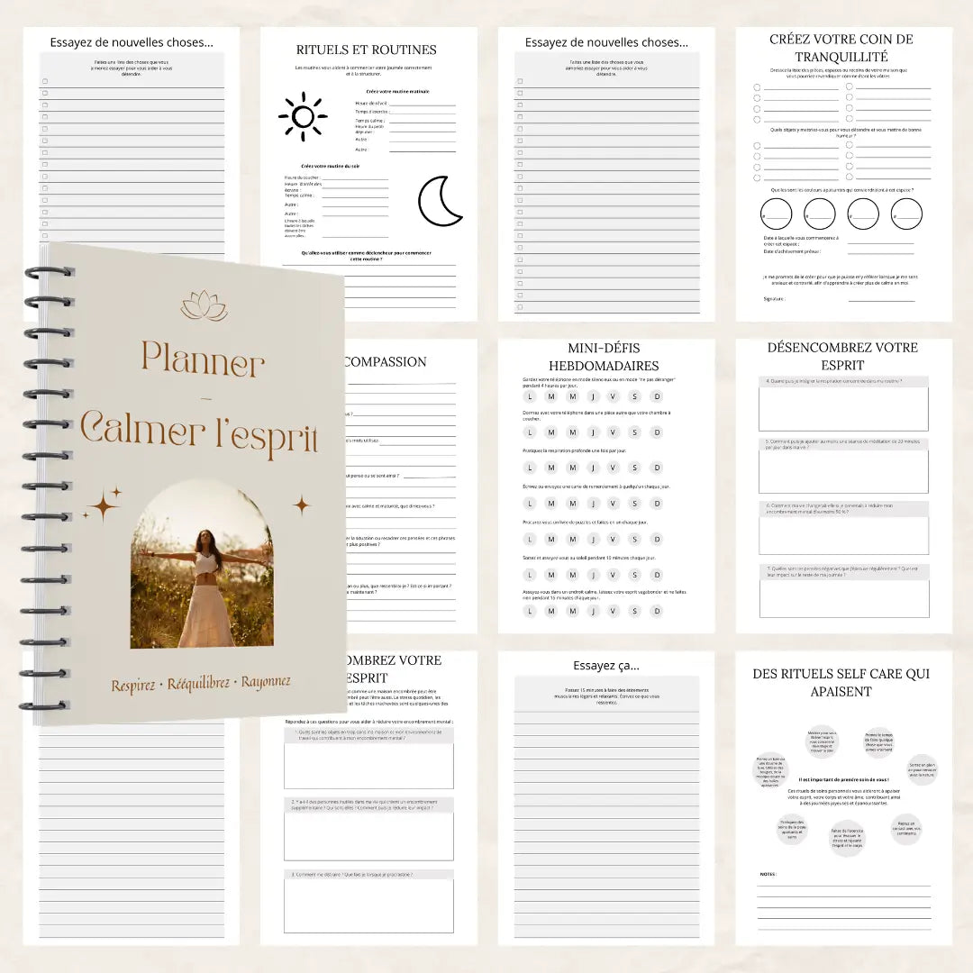 Planner calmer l'esprit pour les profs de yoga