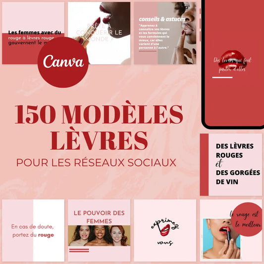 Templates lèvres en français – 150 modèles Canva pour réseaux sociaux
