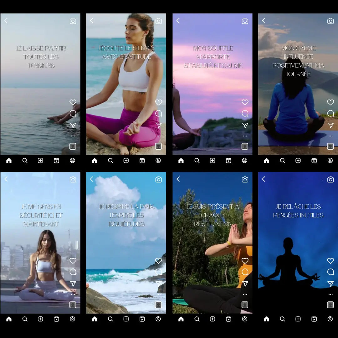 Plus de 100 reels de méditation prêts à publier en français