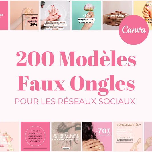 200 Modèles Faux Ongles pour les réseaux sociaux
