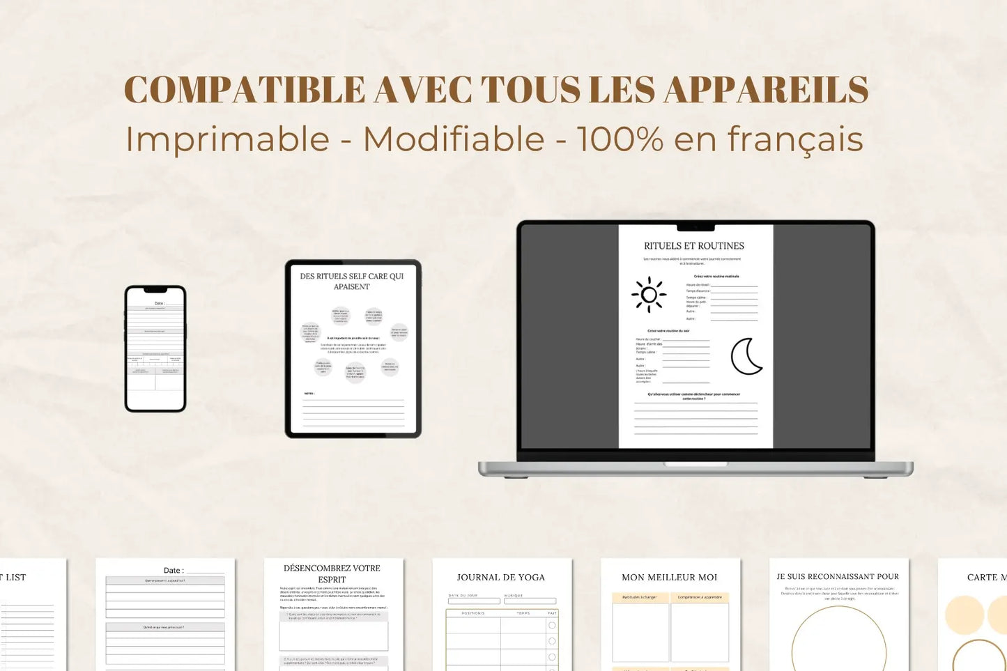 Planner calmer son esprit  - compatible avec les ordinateurs, tablets et télephones