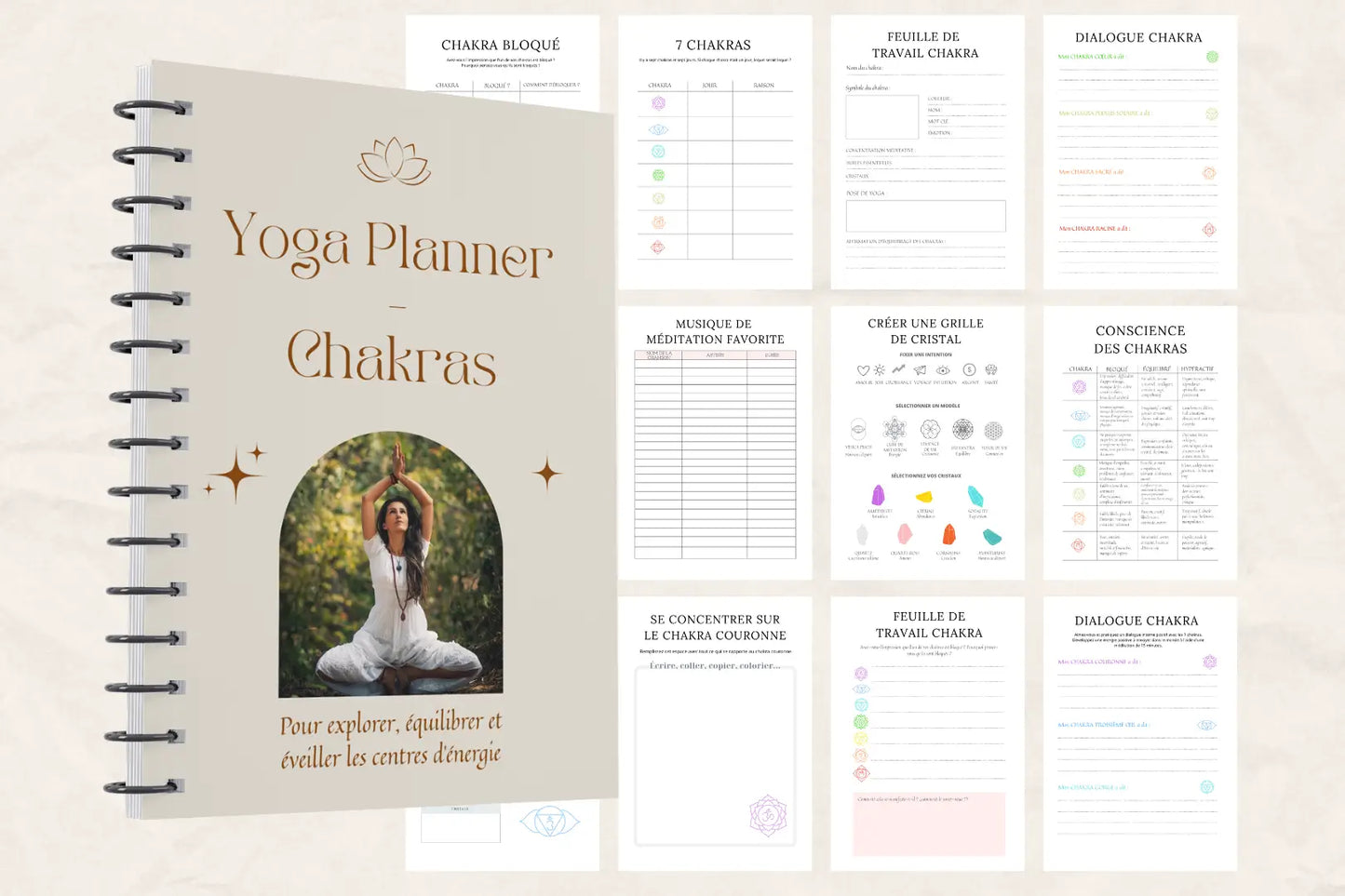 Planning spirituel des chakras – template imprimable à remplir