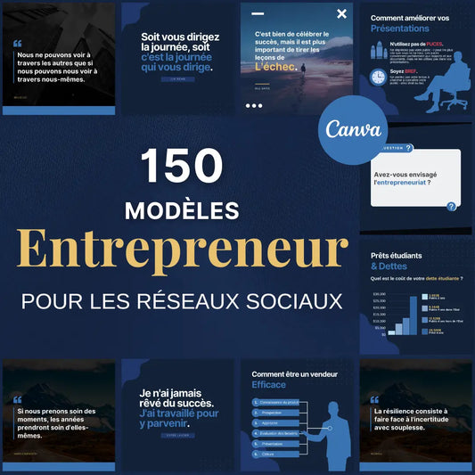 150 modèles entrepreneur en français – templates Canva pour réseaux sociaux