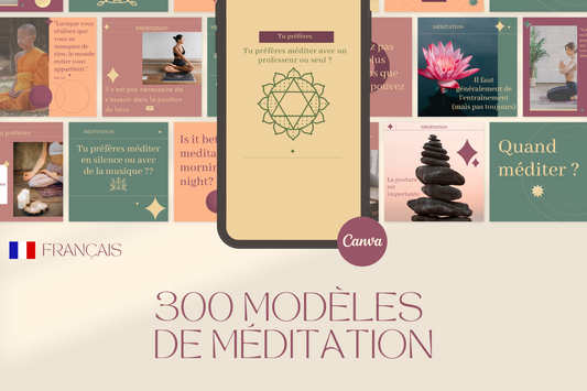 300 modèles de méditation en français – templates Canva pour réseaux sociaux