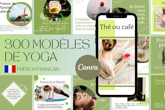 300 modèles yoga en français – templates Canva pour réseaux sociaux