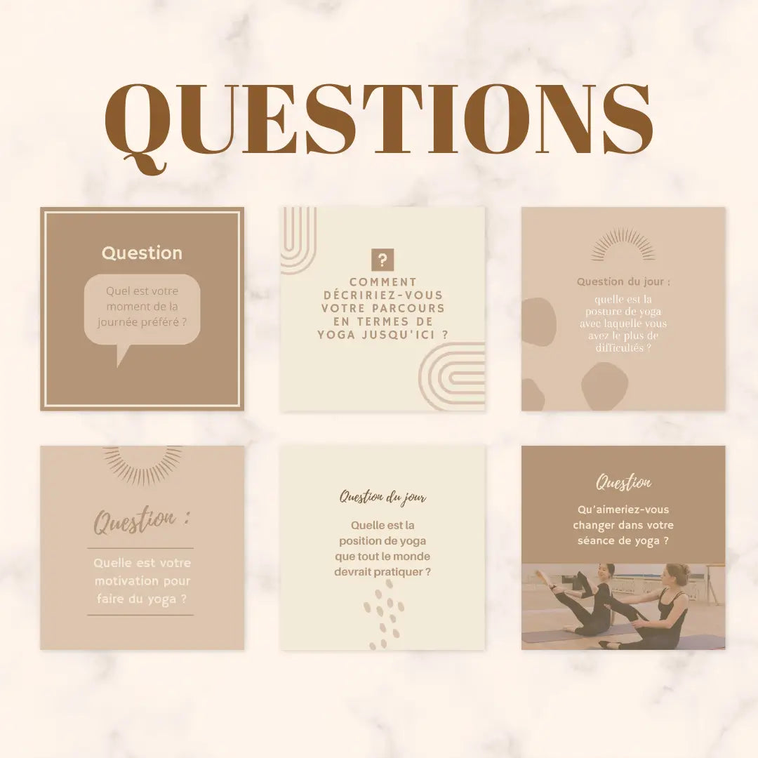Canva templates yoga – contenu modifiable pour Instagram et Facebook