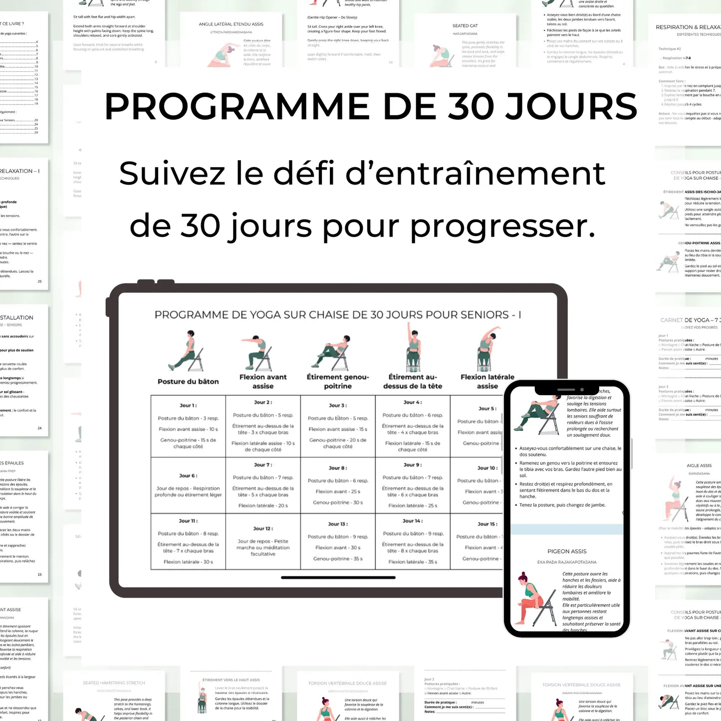 Exercices de yoga assis en français pour seniors débutants