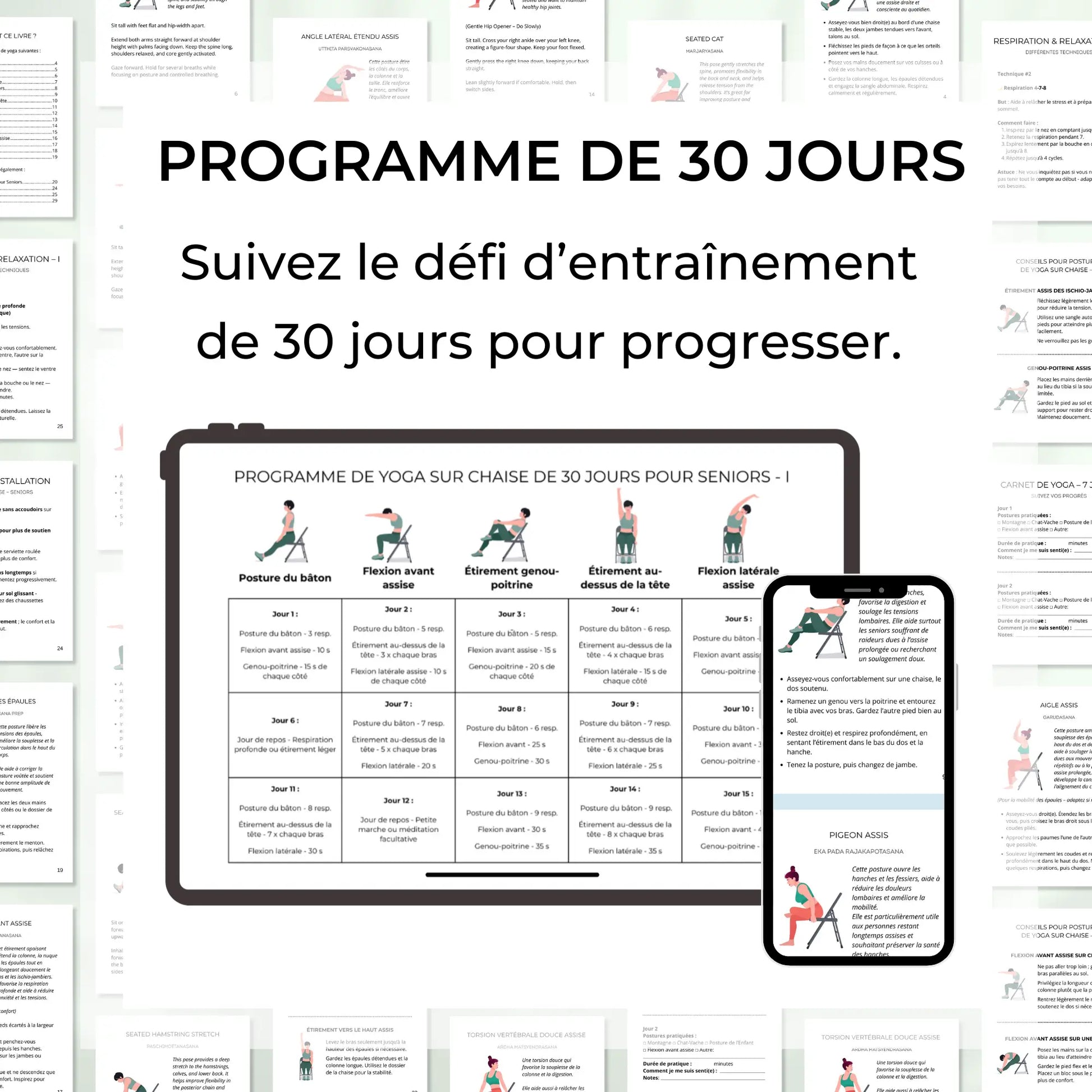 Exercices de yoga assis en français pour seniors débutants