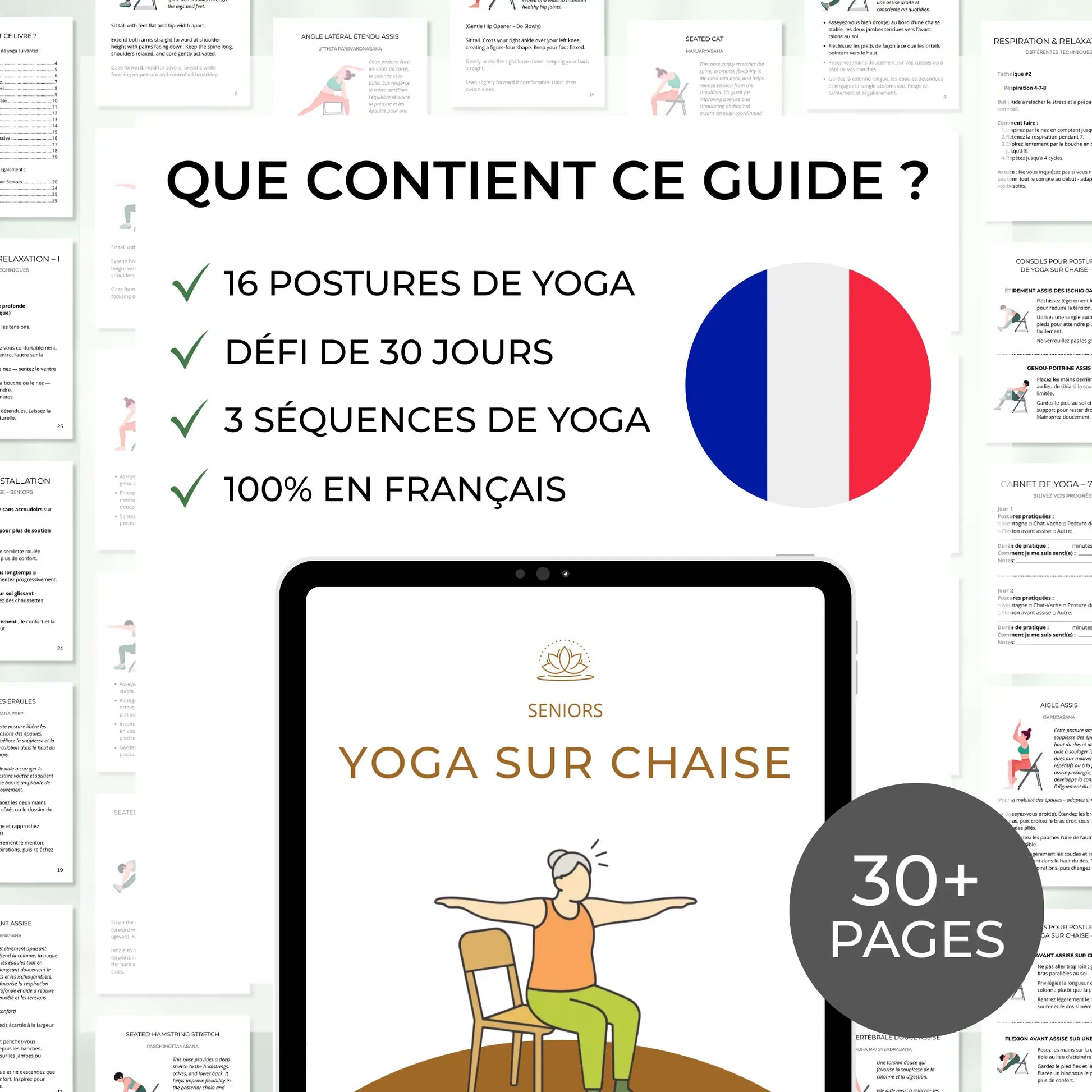 Exercices assis faciles avec postures adaptées personnes âgées