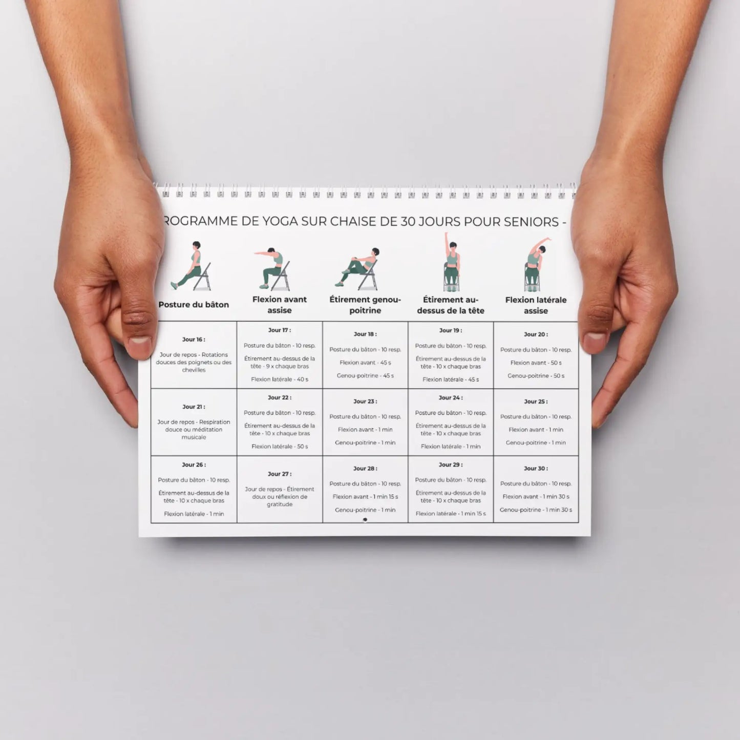 Guide PDF yoga sur chaise en français imprimable