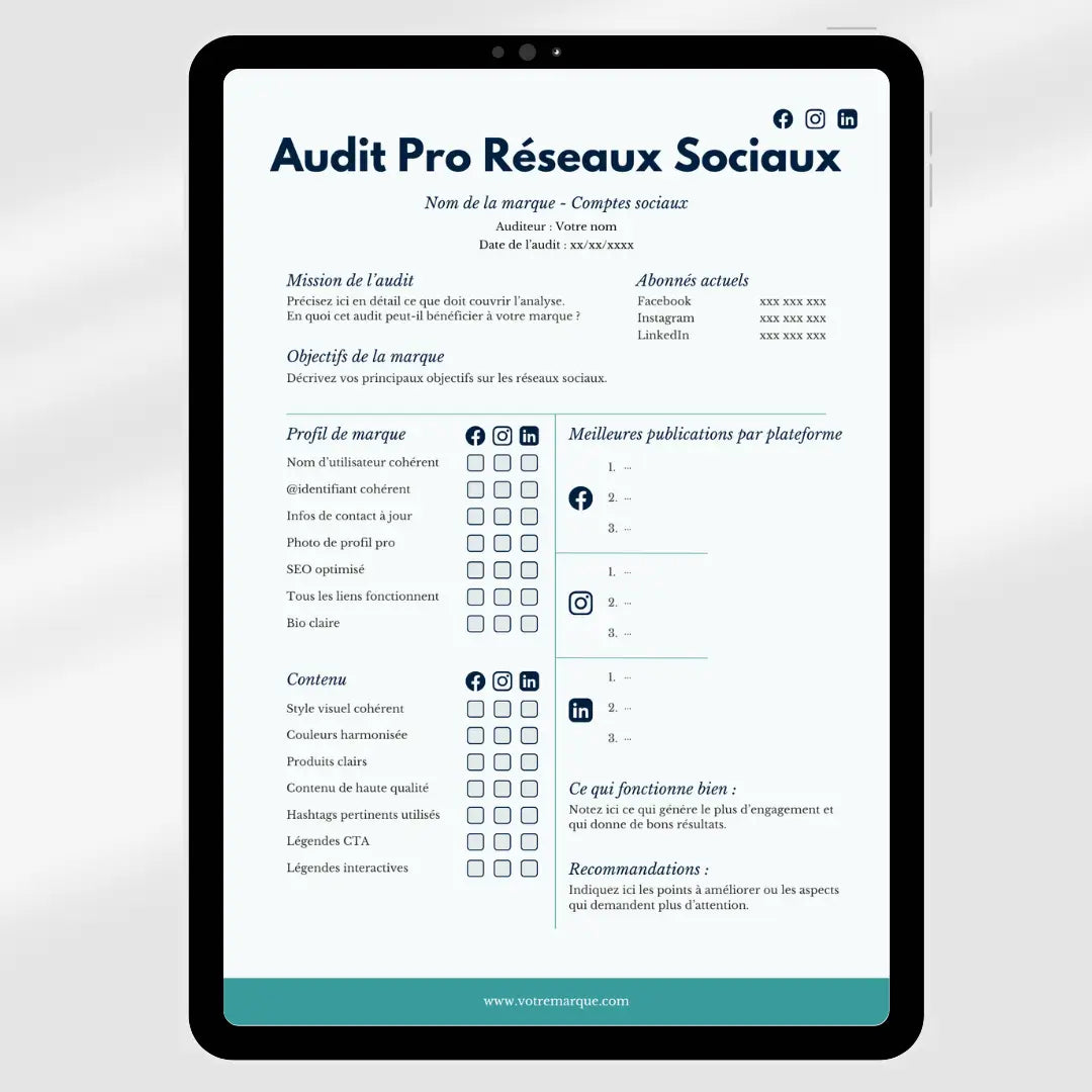 Calendrier Yoga 360 - Kit Stratégie Réseaux Sociaux