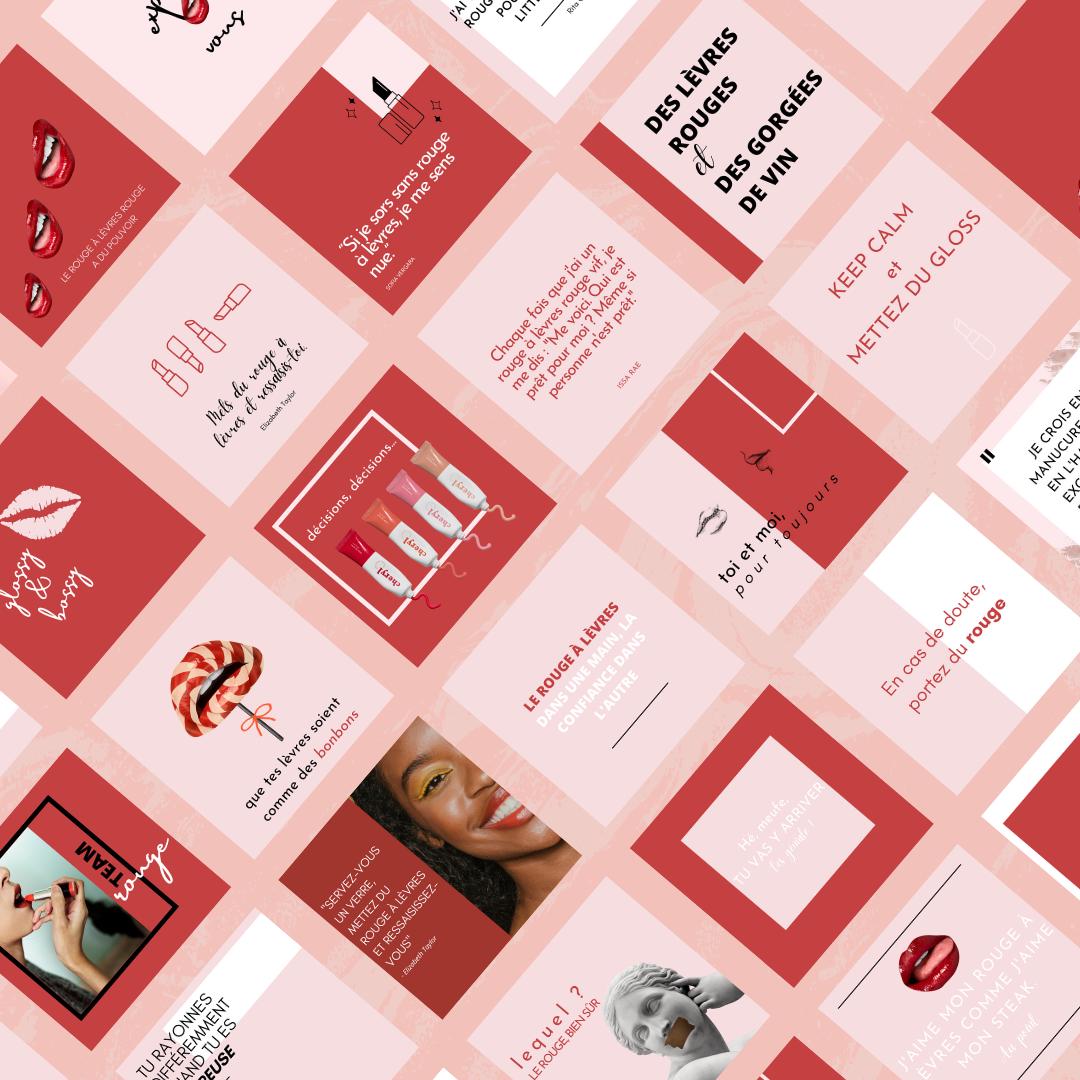 Templates Canva lèvres en français pour Instagram et réseaux sociaux