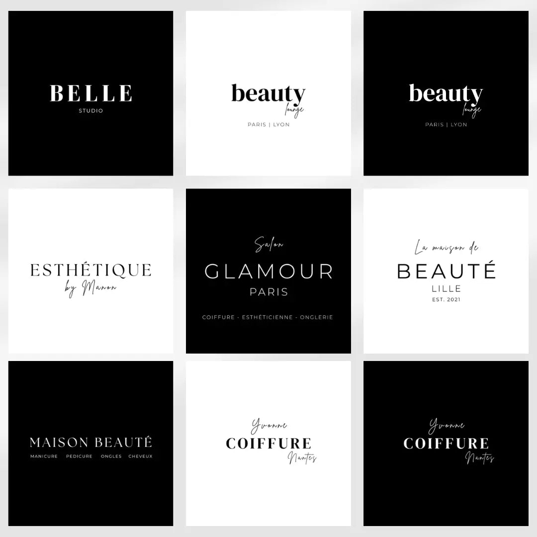 Ensemble de logos esthétiques pour salon de beauté – édition facile sur Canva
